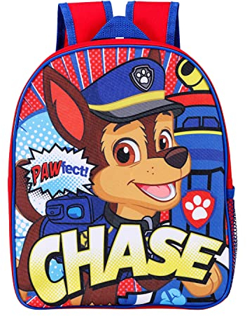 Paw Patrol Chase Junior Rucksack – Kinder-Schultasche mit Netz-Seitentasche, mehrfarbig, Für Kinder