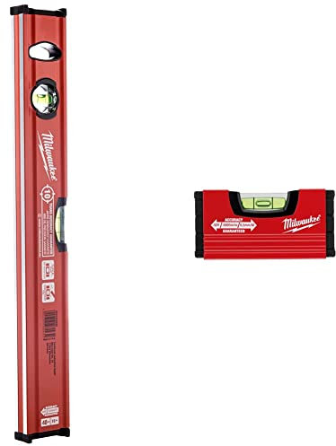 Milwaukee 4932459090 40 cm/16-Inch Redstick Slim Level - Red/Black & Minibox Level