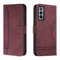 Trugox Handyhülle für Samsung Galaxy S21 / S21 5G Hülle Klappbar Klapphülle mit Kartenfach Handytasche Handy Schutzhülle Tasche Leder Wallet Flip Case Slim Book Cover - Claret Red