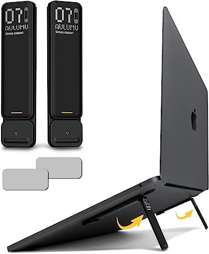 Aulumu G07 Supporto PC Portatile a Scomparsa | Raffreddamento Super Supporto Laptop | Rialzo Ergonomico per Laptop Stand da Scrivania per MacBook, Tutti i Laptop, Tablet, 8-20'', Nero