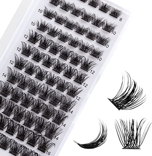 Faux Cils Individuels 72PCS Cluster Cils Volume D Curl 8-16 mm longueur, Naturels Cluster Extensions de Cils Individuels Cluster Eye Lashes (MIX-1)