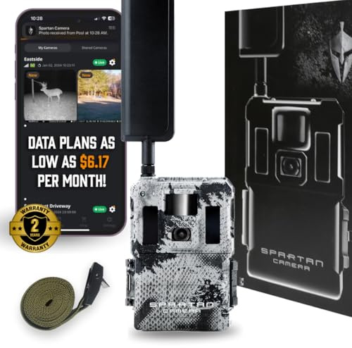 Spartan GoLive2 4G LTE Trail Camera, AT&T Certified,96°FOV Wide-Angle,Live Stream,Anti-Theft GPS,On-Demand Image&Video Capture,Real-time Updates,Built-in Lithium, Spartan Areus camo