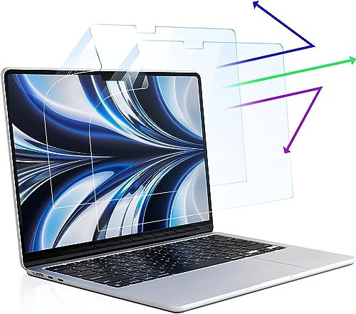 2 unidades de protección de pantalla para MacBook Air de 13,6 pulgadas, antiluz, azul, protector de pantalla para MacBook Air de 13 pulgadas, 2022-2024, M2, M3) A2681 A3113, anti reflejos, protector