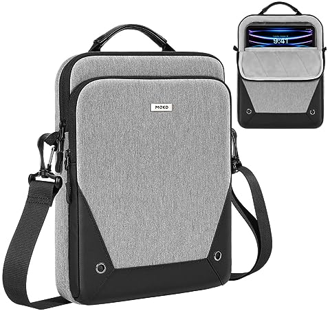 MoKo 9-11 Inch Tablet Sleeve Bag 360° Protetive Carrying Case Compatible with New iPad Air/Pro 11 inch 2024,iPad 10th 10.9,iPad Air 5/4th 10.9,iPad 9/8th 10.2, with Handle and Shoulder Strap, Gray