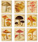 ORIGACH Vintage Pilz Botanische Wandkunst Satz von 9, Bunte Retro Pilz Wand Kunst Poster, 20x25 cm ungerahmt Rustikale Boho Pilz Leinwanddrucke für Schlafzimmer Bauernhof Café Wanddekoration