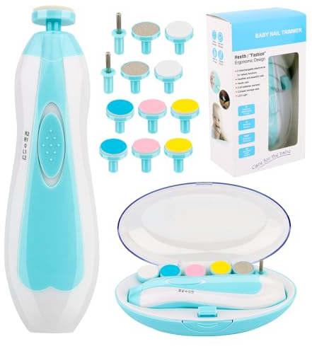 Cortauñas de Bebé 13 en 1, Lima de Uñas para Bebés, Kit de Lima de Uñas con 12 Almohadillas de Repuesto para Uñas, Dedos, Recién Nacidos, Bebés, Niños Pequeños o Adulto