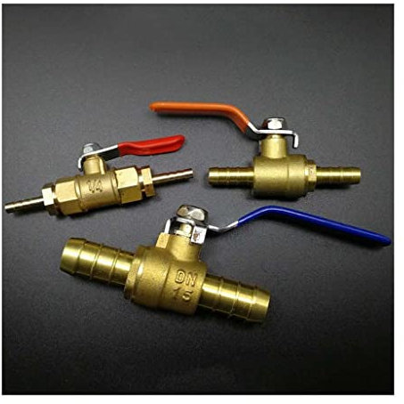 Kugelhahn, 4mm 6mm 8mm 10mm 12mm 14mm 16mm 19mm 25mm Schlauchkupplung Zweiweg Messing Absperren Kugelhahn For Brennstoff Gas-Wasser-Öl Luft (Size : 4mm)