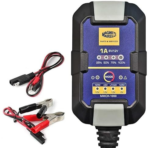 Mantenitore batteria moto 6/12V PIOMBO/AGM/GEL/Litio Caricabatterie per Auto e Moto - Compatto MMCH-1000