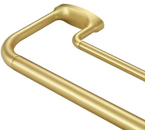 Mayrhyme, 28-86 Inch Double Curtain Rod Wrap Around Window Curtain Rod 1 Front and Rear 1/4 Adjustable with Aluminium Brass Finials and Brackets