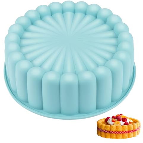 Molde Tarta Silicona, 20cm Molde Silicona Bizcocho, Molde Silicona Redondo, Moldes de Silicona para Horno, Molde Bizcocho Silicona Molde Redondo de Silicona para Tartas de Capas Tartas de Queso