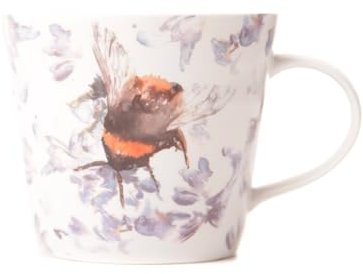 Meg Hawkins Bee on Heather Watercolour Design New Bone China Mug in Box