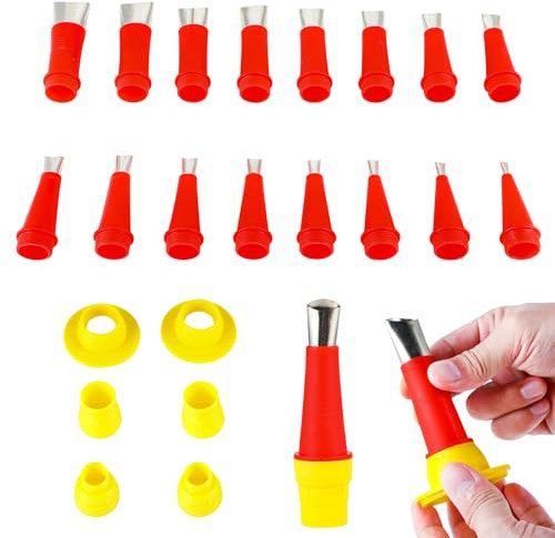 Kit d'outils universel avec (22 pièces) : différentes tailles de canules et embouts en silicone, buse applicateur joint silicone, embouts transparents pour cartouche silicone.