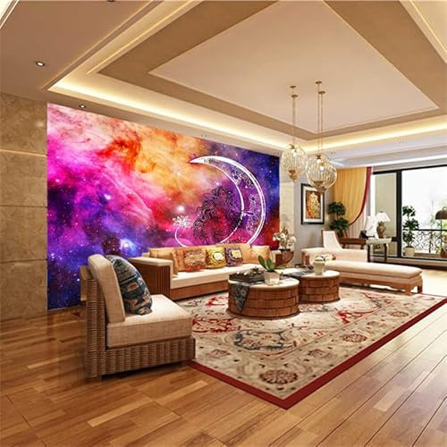 ZYCAFJ Tapeten Wandbild Mond 3D Wandtapete Hintergrundbild Fototapete Wandbild 3D Wandbild Tapete Für Baby Kinder Kinderzimmer 3D Wandmalereien Fresko 430cm×300cm(Breite x Höhe)