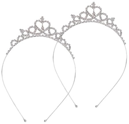 Dinghaole - 2 x Prinzessinnen-Diadem für Damen – elegante Kronen-Tiara für Erwachsene, perfekt für Rapunzel- und Belle-Kostüme, Einheitsgröße, Legierungen, Glaskristall