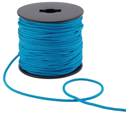 PH PandaHall 3mm Blue Nylon Rope 50m Blinds String Braided Lift Shade Cord Wind Chime Cord for Camping Outdoor Activitie Cord Replacement Windows Shades Roller