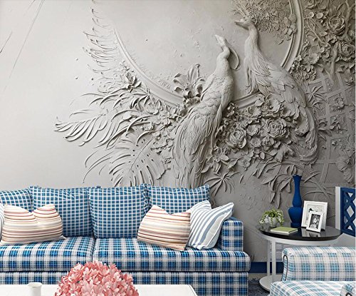 Fototapete 3D Tapete Wandbild Tier Pfau Vlies Fototapete Wandbilder Wallpaper Dekoration Moderne Wanddeko fur Wohnzimmer Schlafzimmer Büro 200cm×140cm(Breite x Höhe)