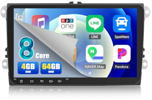4+64GB 8Core CAMECHO Android 13 Car Radio para VW Golf Polo Touran Tiguan Seat Altea con Navi Carplay Android Auto Wireless, 2 Din Radio con pantalla de 9 pulgadas,Mirror Link RDS/FM Bluetooth 5.0+DSP