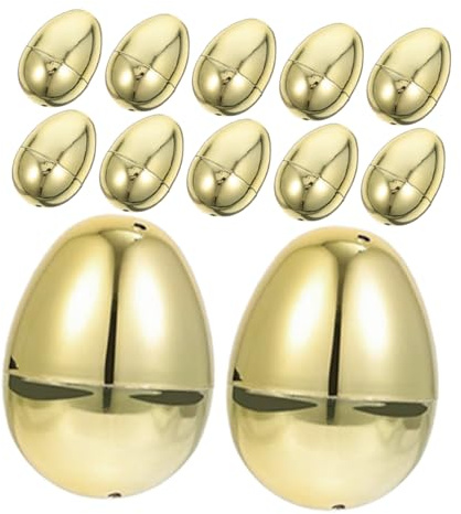 Abaodam 12stücke Goldene Befüllbare Ostereier Plastikeier Zum Dekorieren Und Verschenken Für Ostereiersuchen Und Partyspiele Leicht Und Robust