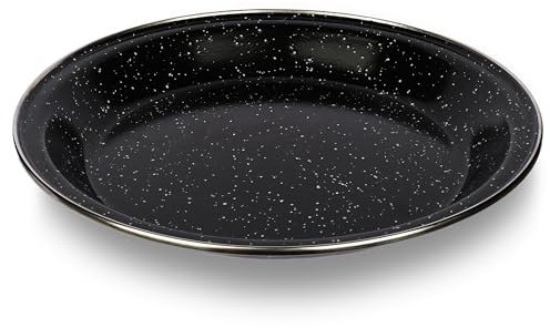 Navoys Enamel Camping Plate - Black, Heat Resistant, Ideal Accessory for Camping, Picnic, Hiking, Fishing (1 Plate)
