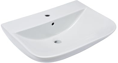 sanicomfort Waschbecken Rivo 60 cm weiß matt, Hänge Waschtisch aus Keramik