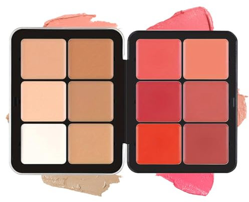 Horuili® Concealer Palette, 12 Colours Concealer Blush Makeup Palette, Blush, Concealer and Contouring Cream, Durable Concealer Blush Palette (color-2)