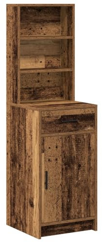 vidaXL Highboard Old wood 40 x 40.5 x 135 cm Engineered wood, Stylish Living Room Storage, Rectangular Highboard Unit, Minimalist Furniture, Functional Cabinet, Durable Multiple Drawers