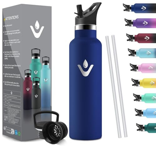 HoneyHolly Botella Termica 750 ML, Reutilizable Sin BPA, Botella Agua Acero Inoxidable, Aislamiento Al Vacío de Doble Pared, Cantimplora Termica para Adultos, Deporte, Oficina, Yoga | Botella Agua