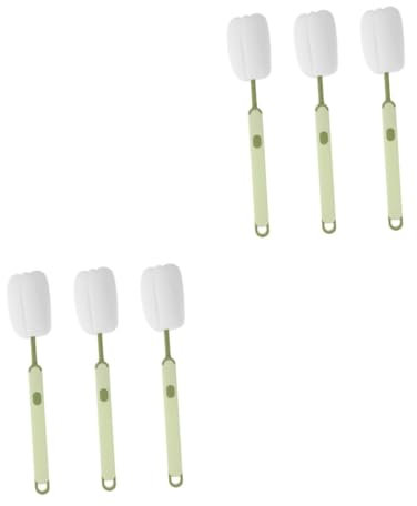 Ipetboom 2 Series Cepillo De Limpieza Limpiador Largo Cepillo De Botella Drenar Manejar Cepillo para Fregar Botellas De Agua Plato Cepillo para Limpiar Teteras Esponja 3 Piezas*2