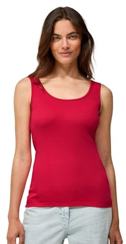 Cecil Basic Top mit Rundhals aus Baumwolle Glazed Apple red XXL