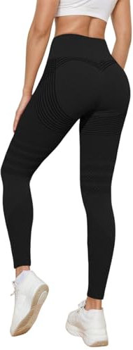 Anti Cellulite Leggings Damen Push Up Lange Blickdicht Kompressions Yogahose Scrunch Booty Fitnesshose Figurformende Sport Leggings mit Bauchkontrolle Hohe Taille Fitness Sporthose