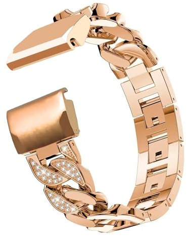 Bracelet pour femme pour Garmin Fenix 8 43 mm 7S 6S Pro 5s Plus Bracelet de montre pour Garmin Instinct 2S Bracelet en métal à paillettes 20 mm (X1_rose, 20 mm)