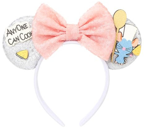 DRESHOW Oreilles de Souris Arc Bandeaux Paillettes Décoration de Fête Cosplay Costume pour Filles et Femmes