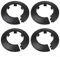 Lot de 4 cache-tuyaux d'eau avec bride murale fendue pour plomberie, valves d'angle de robinet, noir, 50 mm