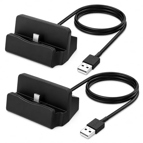 2PCS Type C Charging Dock, Type-C Docking Station Fast Charger And Sync Stand For Devices, Docking Station Compatible With Mobile Phones, USBC Charging Station Dock For Desk Or Home Office