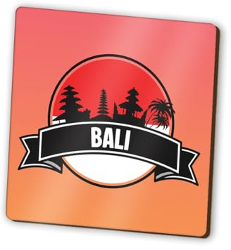 1 x Bali Square Magnet - Indonesia Indonesian Flag Skyline Landmarks City Fridge Magnetic Travel Holiday Family Friend Women Men #83419