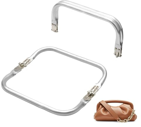 2 Pezzi Chiusura Borsa Uncinetto,Clic clac per Borse,Chiusura Clutch,Borsa A Forma Di U Manico Interno Bacio,Manici Borse Uncinetto in alluminio per portafogli,pochette e progetti fai-da-te (200*90mm)