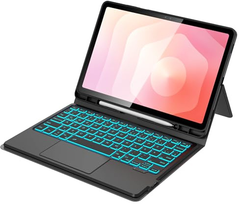 für Samsung Galaxy Tab S11 11 Zoll Tastatur Hülle - 7 Farbig Hintergrundbeleuchtetes mit Touchpad Tablet Slim Bluetooth Cover - Deutsches QWERTZ Layout Tastatur für Tab S11 2025 11, mit Stifthalter