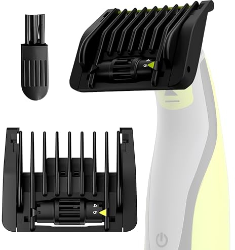 Verstellbarer Führungskamm kompatibel mit OneBlade mit Drehregler von 1 bis 5 mm – Trimmerklinge QP2520 QP2530 QP2630 QP2620 QP2510 QP2521 QP2522 QP2531 QP6510 und Präzisionstrimmer.