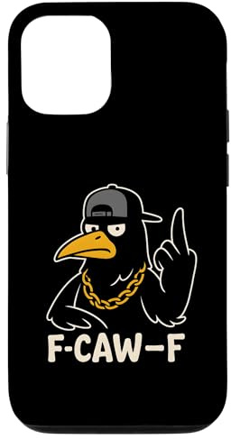 Lustiger F-CAW-F Crow - Minimalistischer Gangsterrabe Hülle für iPhone 12/12 Pro