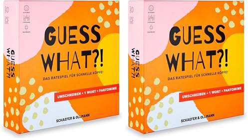 PEKULI GAMES Guess What?! - Das Ratespiel für schnelle Köpfe! Begriffe erraten & Pantomime Spiel | Gesellschaftsspiel perfekt für lustigen Spieleabend mit Freunden & Familie (Packung mit 2)