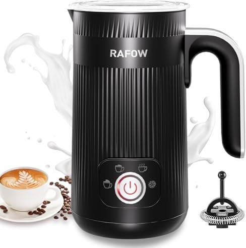 Milk Frother Electric 5 in 1 - Milk Steamer Automatic Milk Frothers 350ml Large Capacity Silent Operation Milk Heater and Warmer Hot & Cold Milk Foamer for Latte Coffee Chocolate