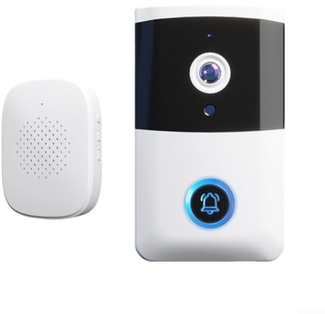 DAZZLEEX Videocamera senza fili per campanello per Smart Home WiFi Citofono con App Remote Talk Installazione senza punzonatura Materiale ABS 8x5x2cm
