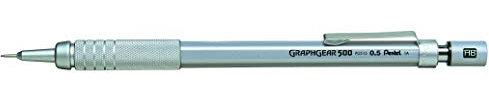 Pentel GraphGear500 PG515 Druckbleistift mit Metall-Griffzone, 0.5 mm, Härtegrad HB (12 Stück)