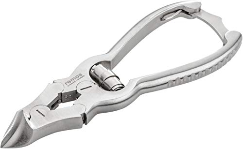 REMOS Pedikürzange mit Übersetzung für dicke Nägel, Schneide mit zwei Spitzen, Edelstahl, Länge 12cm