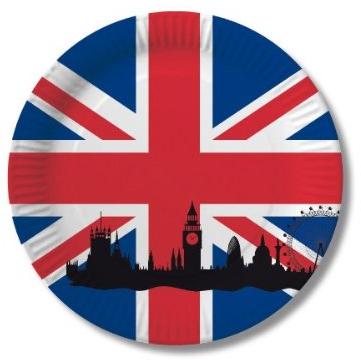 Party-Teller Großbritannien Union Jack, 10 Stück, 23 cm Durchmesser