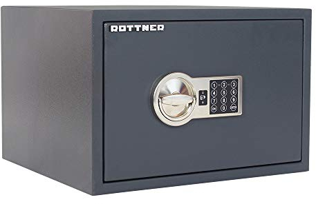 Rottner Power Safe 300 Möbeltresor S2 HxBxT 300x445x400 mm bedingter Feuerschutz batteriebetriebenes Elektronikschloss Notbestromung möglich verstellbarer Fachboden inkl. Befestigungsmaterial