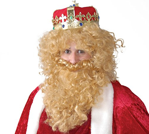 Guirca Perücke und Bart, gelockt, blond, Einheitsgröße