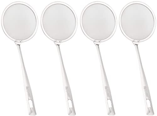 MyLifeUNIT Japanese Hot Pot Skimmer, Stainless Steel Mesh Food Strainer Foam and Grease Fishing Spoon