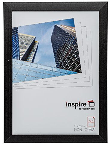 Hampton Frames | Bilderrahmen Oxford OXFA4NG | A4 21x30 cm, Schwarz, Holz | Wandmontage & freistehend, Plexiglas, Befestigungsclips | Für Fotos, Urkunden, Poster