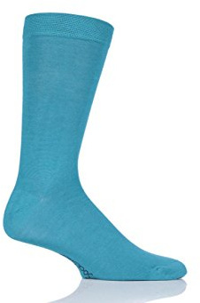 SockShop Mens Colour Burst Plain Bamboo Socks with Smooth Toe Seams Pack of 1 Beneath The Waves 12-14